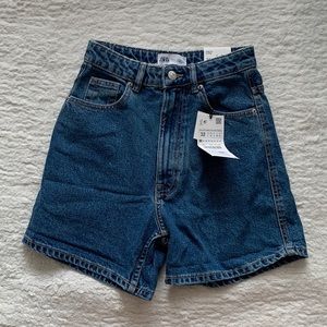 ZARA high waisted denim mom shorts